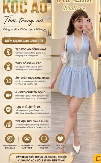 Mẫu làm video xây kênh thời trang bán hàng KOC